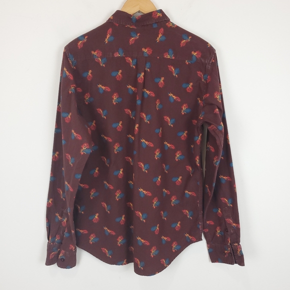 Obey Propaganda Long Sleeve Feather Print Button Down Shirt - Picture 4 of 12